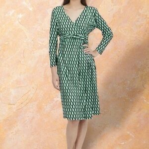 NWT Diane von Furstenberg for Target Long Sleeve Midi Geo Print Wrap Dress XS
